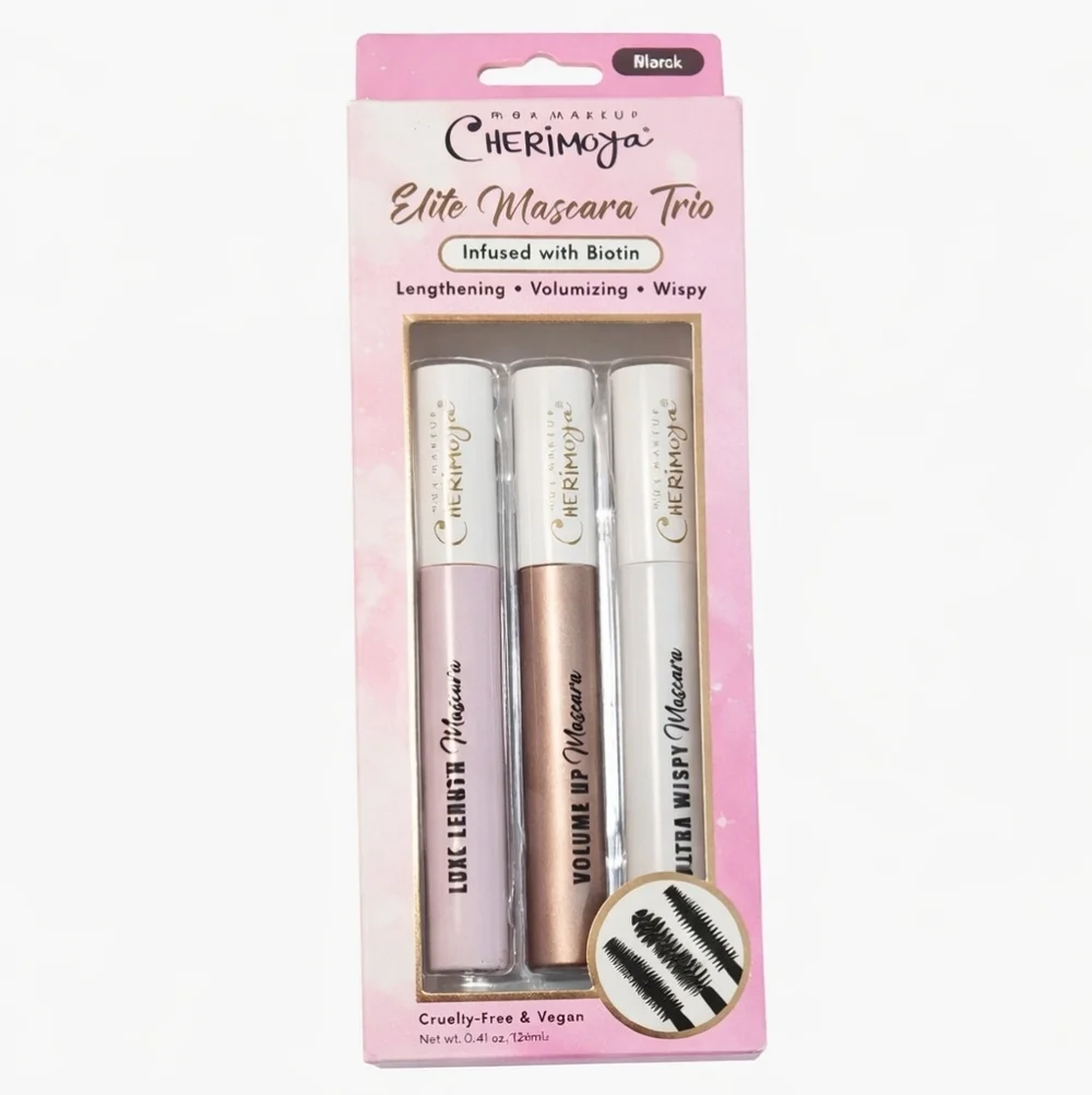 Cherimoya Elite Mascara‎ Trio Black Biotin Infused 3 Pk